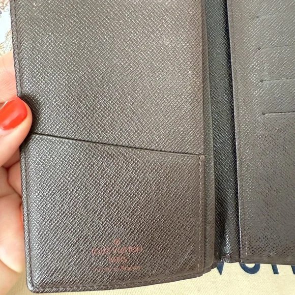 Louis Vuitton Brown Damier Long Wallet Checkbook Card Holder